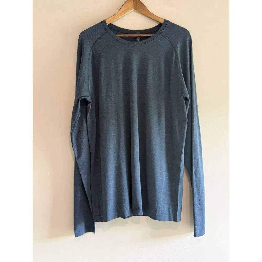 Lululemon Metal Vent Tech Long Sleeve T-Shirt Men XL Stretch Lightweight Blue